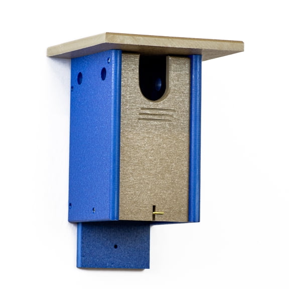 Outdoor Leisure Products Model GM23WWBL Blue Bird House Made of HDPE Finished in Blue and Weather Wood