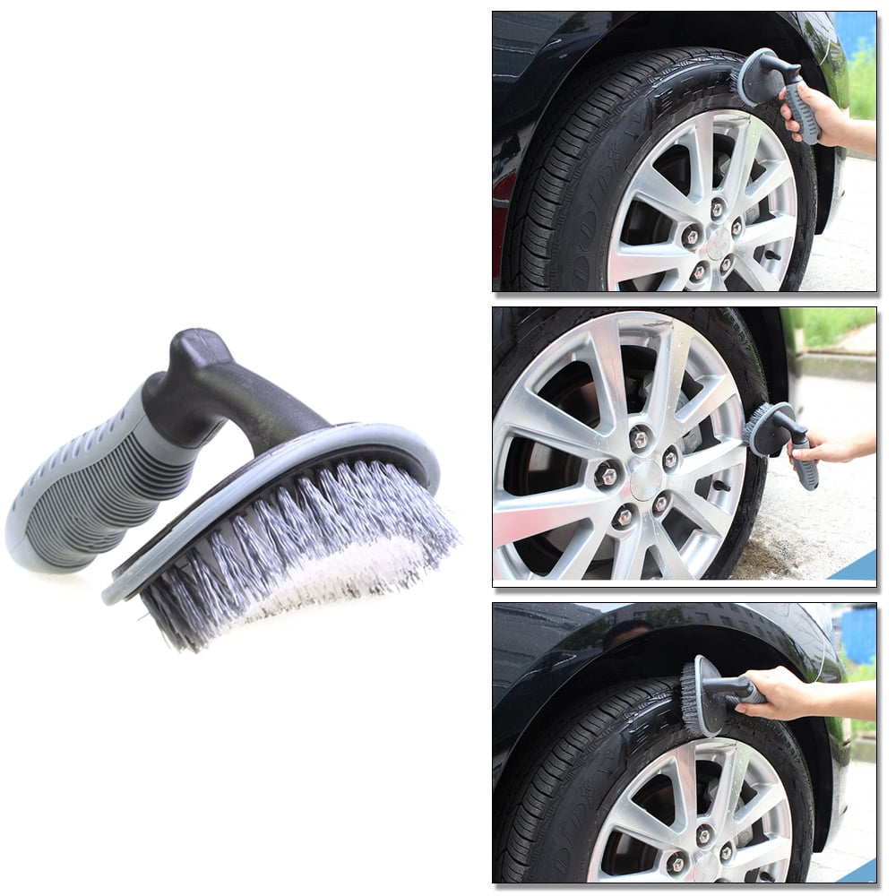 Cleaning Brush Set 2* Car Motorcycle Wheel Tire Rim Hub Thorough Clean Portable