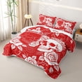 thumbnail image 3 of Castle Fairy Spooky Crowned Skull Twin Quilt Set,Boho Rose Bloom Twin Coverlet Set,Scarlet White, 3 of 7