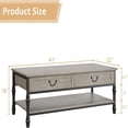 thumbnail image 2 of Ataucjin Coffee Table with Drawers, 41" Large Center Table with Storage Rectangular Cocktail Table, Mid Century Wooden Coffee Tables, Retro Living Room Table Vintage Tea Table, 2 of 6