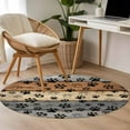 thumbnail image 5 of Gray Dog Paws 3.3ft Round Rug, Farmhouse Vintage Modern Grey Brown Wood Non-Skid Rubber Backing Large Area Rugs - Living Room Bedroom Home Office, Indoor Floor Mat Carpets Washable Rug, 5 of 9