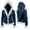 Navy, variant on Hxshgdsn Womens Cropped Cardigans With Hoodies Fleece Faux Fur Trim Warm Jacket Coat With Pocket Army Green L