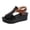 Black, variant on Rokment Wedges Gladiator Sandals for Women Beach Vintage Casual Color Block Leather Peep Toe Ankle Strap Platform Chunky Heeled Slingback Dress Summer Shoes Comfortable Walking Black Size 6