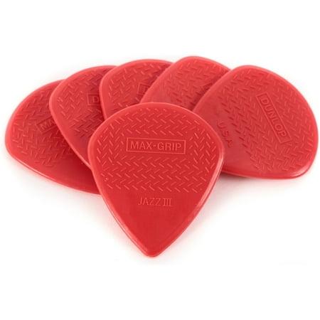 Red Bone Guitars - Dunlop Max Grip Jazz III Guitar Pick Player\'s Pack - Red