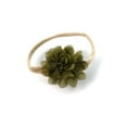 thumbnail image 2 of My Lello Baby Girl Rounded Petal Chiffon Flower Nylon Elastic Headbands Set 2pcs - Small - Moss Green / Teal, 2 of 6