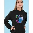 thumbnail image 2 of Gorilla Colorful Cartoon Hoodie Women - Women Hoodie, Black, 2XL, 2 of 4