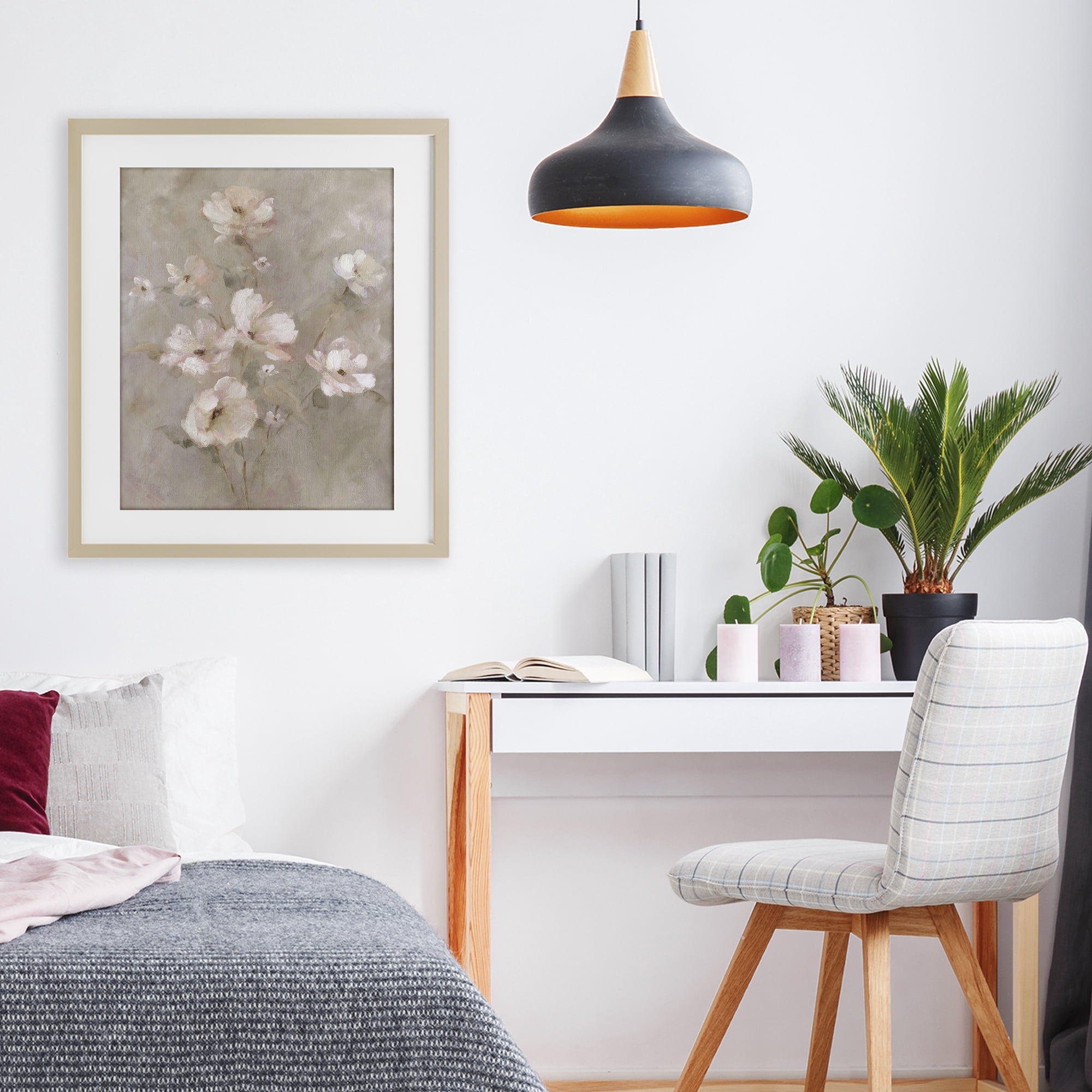 Stupell Industries Delicate Blush Floral Arrangement Birch Framed Print Under Glass, design by Carol Robinson