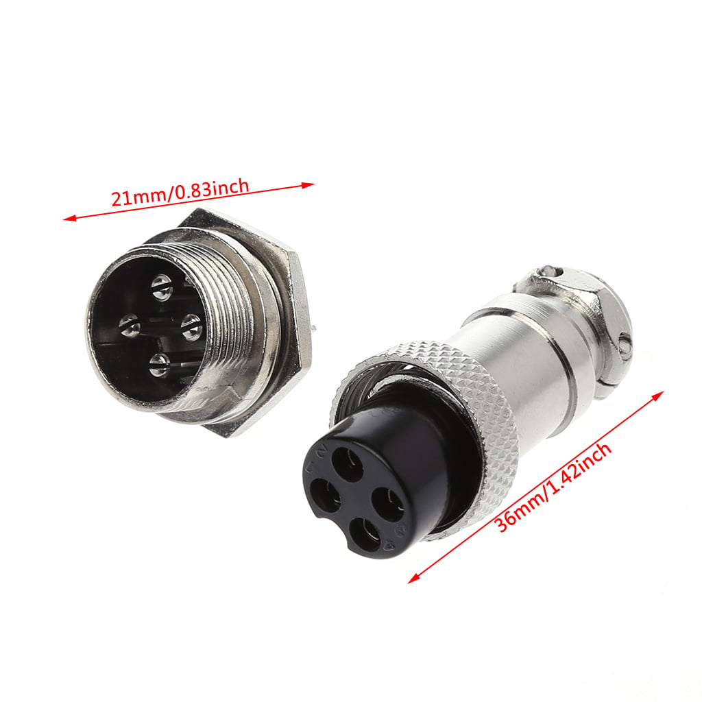 Pin  16mm Panel Metal  Male&Female Wire Cable Connector  Aviation Plug GX16 