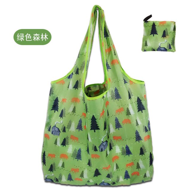 Bolso de compras plegable ecológico con estampado de moda, bolso de mano plegable, práctico bolso de mano de gran capacidad para viaje, bolsa de comestibles Dengxun unisex