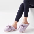 thumbnail image 7 of Ecetana Women's Fuzzy Bow Slippers Faux Fur Memory Foam Slip-Resistant House Shoes, 7 of 7
