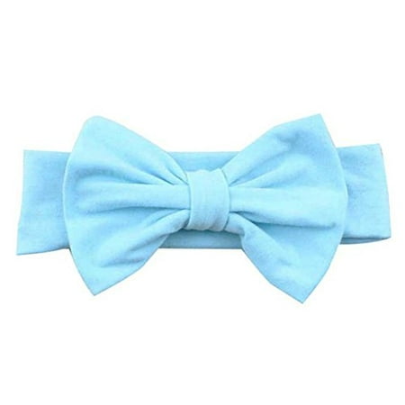 Fabric Turban - StylesILove Baby Kids Girls Handmade Fabric Turban Big Knot Bow Headband (1-Pack, Light Blue)