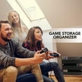 thumbnail image 7 of Stock Your Home CD Storage Box, Organizer Shelf for Movie Cases, DVDs, Cassette Tape Display Stand, Disc Holder Can Store Up to 40 CDs, Faux Leather (Brown), 7 of 7