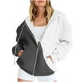 thumbnail image 2 of THDHVS Black Cardigan for Women,Lightweight Jacket Women,Womens Plus Size Long Sleeve Zip Up Casual Hoodies Sweatshirt Jackets with Pockets Gray M, 2 of 6
