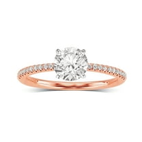 Arista 2.00 Carat T.W. Round Swarovski Diamonds White Solitaire Engagement Ring in Pink Plated Sterling Silver