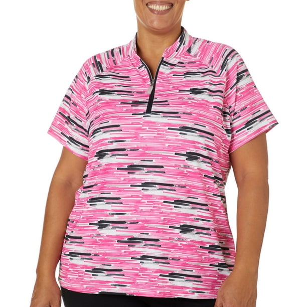Bealls Florida Coral Bay Golf Plus Graphic Stripe Polo Shirt