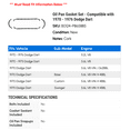 thumbnail image 2 of Oil Pan Gasket Set - Compatible with 1970 - 1976 Dodge Dart 1971 1972 1973 1974 1975, 2 of 2