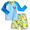 Spongebob, variant on Character Toddler Boy Long- Sleeve Rash Guard and Swim Trunks, 2-Piece, Size 12M-2M