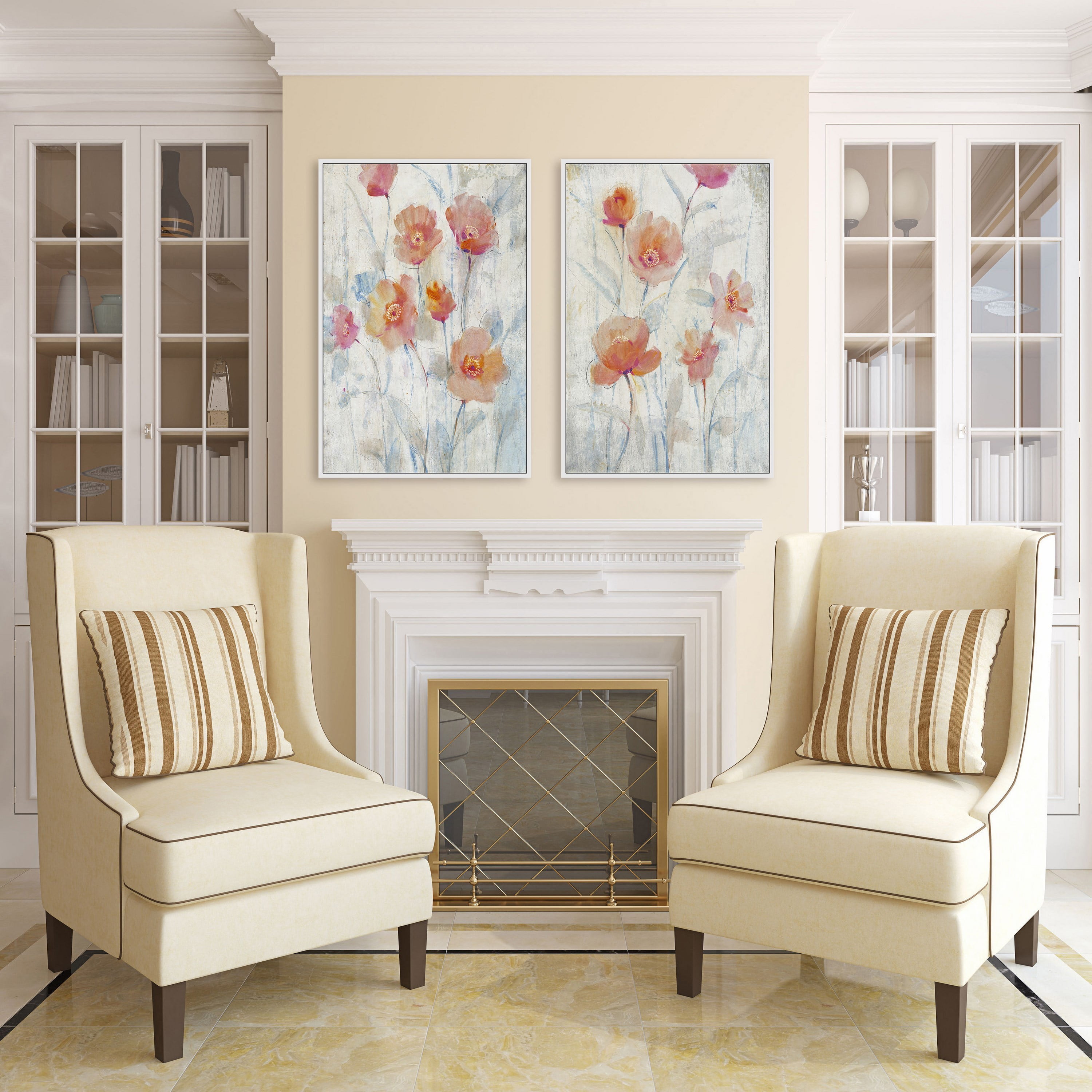 Watercolor Blooms Diptych