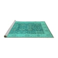 thumbnail image 2 of Ahgly Company Machine Washable Indoor Rectangle Oriental Turquoise Blue Traditional Area Rugs, 4' x 6', 2 of 4