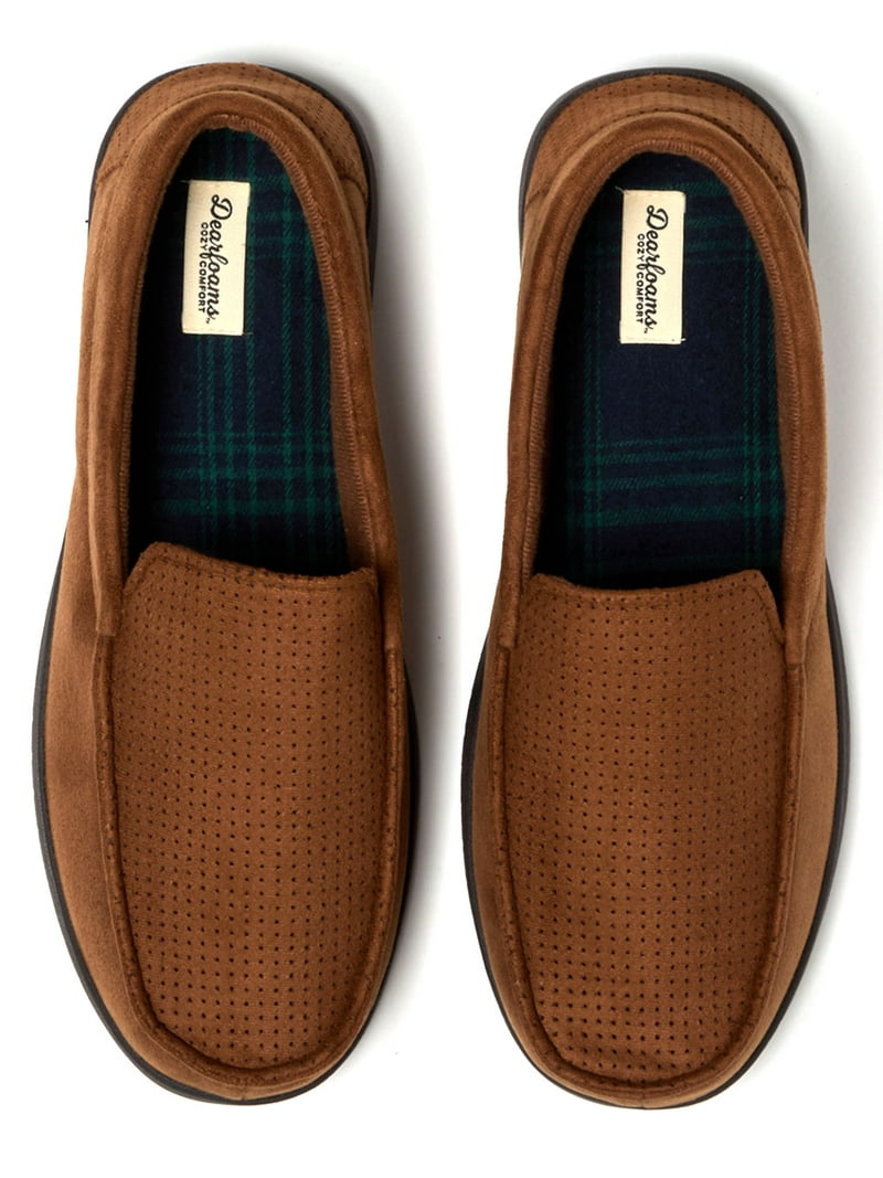 Dearfoams Cozy Comfort Men's Jason Microsuede Moccasin Slippers