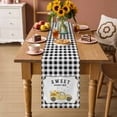 thumbnail image 2 of Yellow Truck Table Runner 72 Inches, Spring Bees Honey Daisy Black Lattices Bed Runner Dresser Scarves Tabletop for Indoor Outdoor Parties/Ceremony/Banquet, 13" x 72", 2 of 8