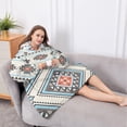 thumbnail image 5 of Oversized Wearable Blanket Hoodie,Multicolor Floral and Geometric Boho Pattern Sherpa Blanket Hoodie with Super Pockets,Super Warm Fuzzy Pullover for Women & Men, 5 of 6