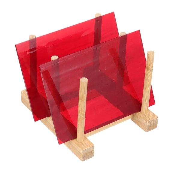 Uxcell 4 x 6" Stained Glass Sheets 2 Sheets Transparent Art Glass Red