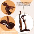 thumbnail image 4 of Soporte para violín y soporte para arco YWYLL Exquisita madera hecha a mano, 4 of 9