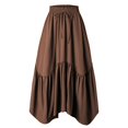 thumbnail image 4 of Falda fluida con corte en A para mujer, versátil para todas las estaciones, con bajo acampanado y look femenino, ideal para fiestas y citas diarias, tejido de poliéster y spandex., 4 of 5