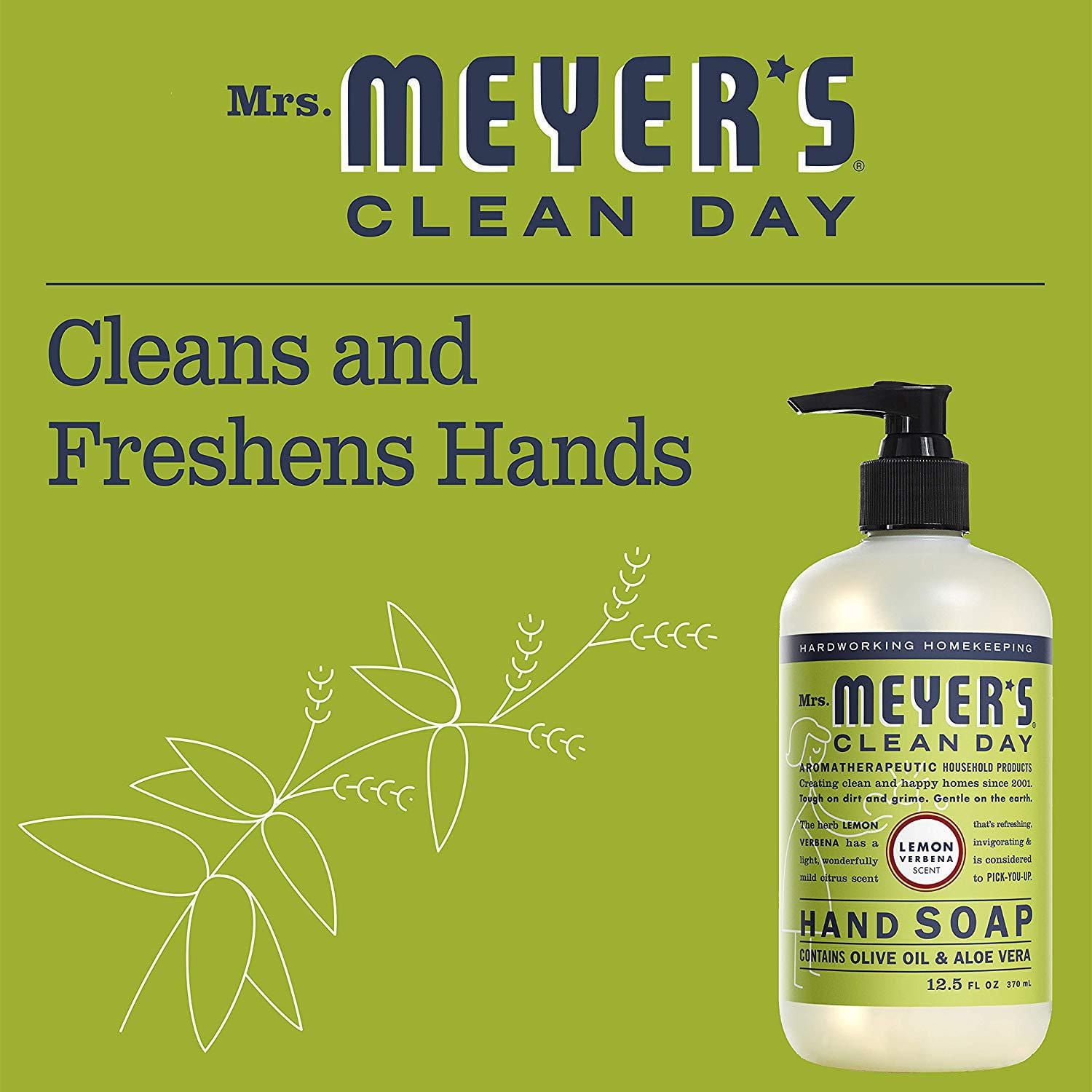 Mrs. Meyer's Clean Day Liquid Hand Soap - Lemon Verbena, 370ml hand soap