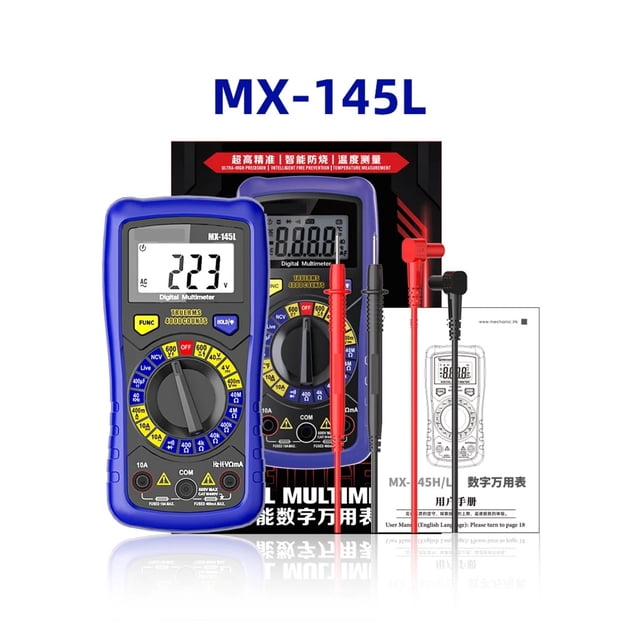 Intellint Digital Multimeter Ture RMS AC/DC 600V NCV Ohm Anti-Burn Portable Profesional Electrician Tester