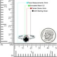thumbnail image 4 of Halo Round Women Engagement Ring Simulated Black 925 Sterling Silver, 4 of 5