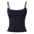 thumbnail image 4 of Women'S Tanks Camis Women'S Sexy Slim Fit Sleeveless Tank Top With Removable Padding Adjustable Strap Camisole For Layering And Casual Wear Navy L, 4 of 8
