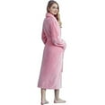 thumbnail image 3 of TowelSoft Women Plush Shawl Collar Robe, Fleece Bathrobe, Pink (S/M), 3 of 5