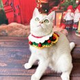 thumbnail image 4 of Sijiali Pet Neckerchief Double-layer Decorative Skin Friendly Christmas Pet Dogs Cats Petal Bibs for Holiday, 4 of 10