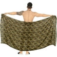 thumbnail image 4 of LA LEELA Men's Swimwear Beach Summer Pareo Long Sarong Wrap One Size Brown, Leaves Vacation Holiday Aloha, 4 of 4