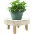 thumbnail image 1 of Mini Wooden Stool Display Stand,Round Wood Flower Pot Plant Stand Potted Stand Plant Stools Indoor Vintage Wood Grain Wooden Plant Pot Riser Stand for Indoor Outdoor Decor (L), 1 of 7