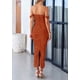thumbnail image 2 of Vestido PRETTYGARDEN para mujer 2025, verano, hombros descubiertos, rojo óxido, 2 of 9