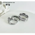 thumbnail image 2 of Two Rings His and Hers Wedding Ring Sets Couples Rings 10kt White Gold Plated White Heart Cz Titanium band, 2 of 8
