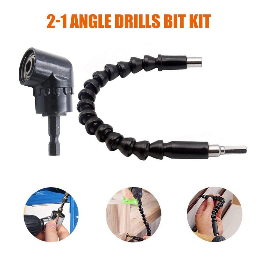 2pcs Right Angle Drill and Flexible Shaft Bits Extension Screwdriver Bit Holder. 