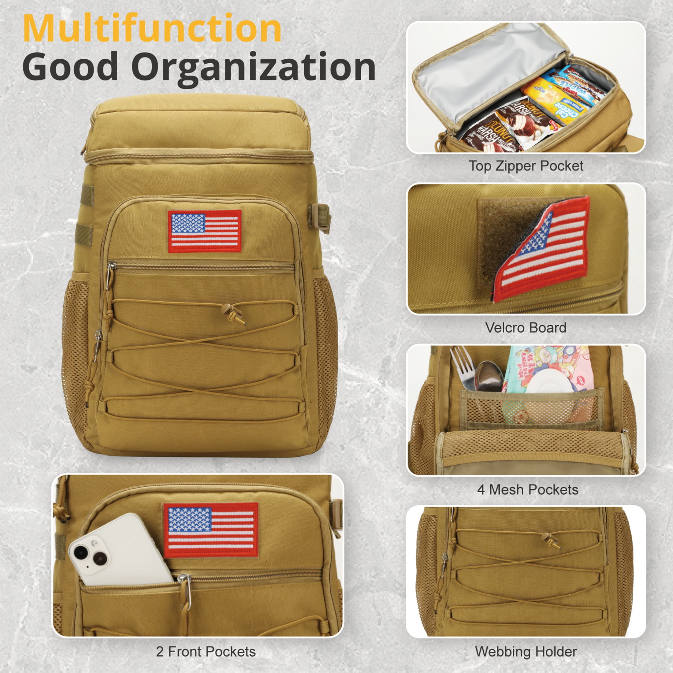 Backpack Cooler for Men, 25L Cooler Backpack Insulated LeakProof, Heavy Duty Lunch Bag