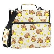 Zipper Binder Capybara Star 1.5 Inch Binder Folder Bag with Shoulder Strap and Handle