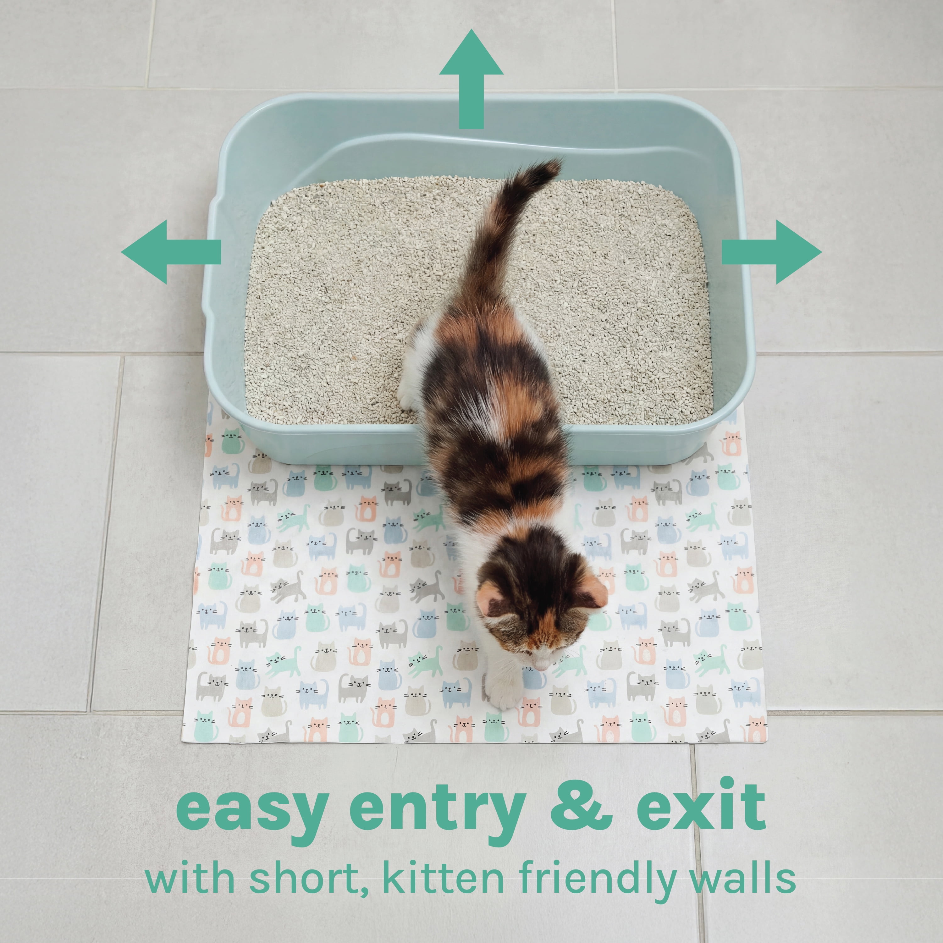 Kitty City Plastic Open Top Kitten Litter Box 4-Pack Starter Set, Multicolored, One Size
