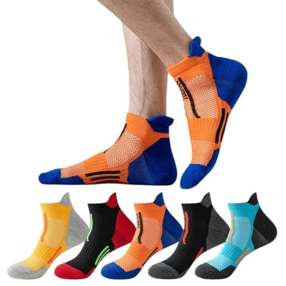 Sockscarving Pack of 5 Breathable Sports Ankle Socks for Men - Cushioned, Anti-Slip