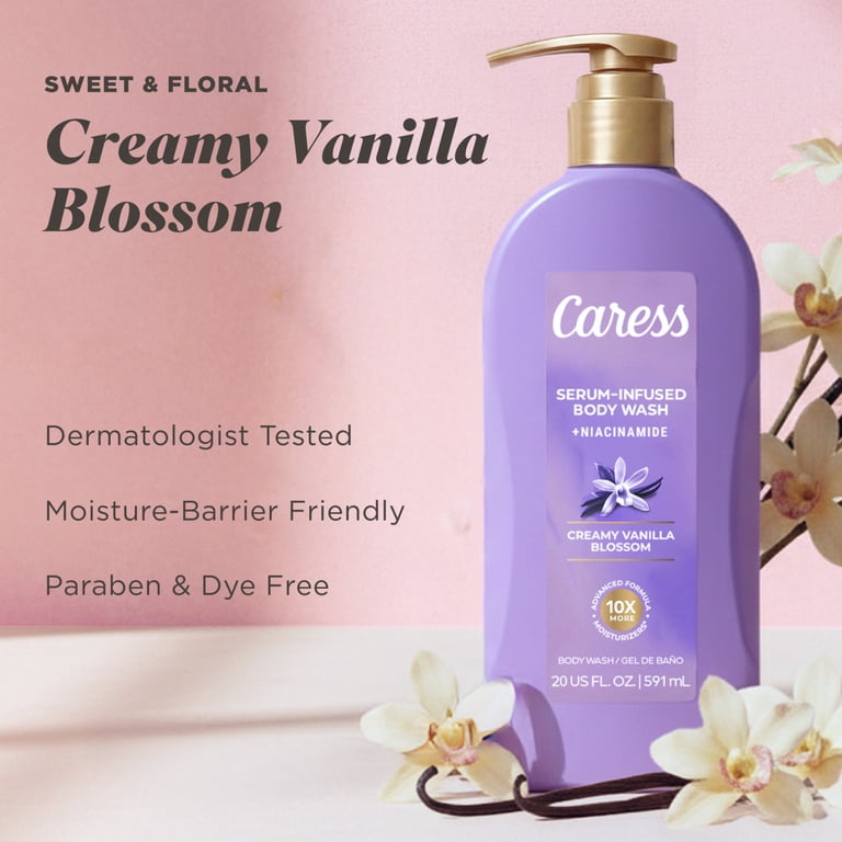 Caress Creamy Vanilla Blossom Serum-Infused Body Wash, 20 oz photo 5
