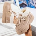 thumbnail image 2 of Wensltd Womens Snow Boots with Chunky Sole Winter Shoes Fashion Lightweight Suede Ankle Boots for Women, 2 of 9