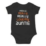 I Really Really Love My Auntie - Best and Coolest Aunt Ever - Cute One-Piece Infant Baby Bodysuit