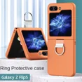 thumbnail image 3 of Phone Case with Ring Holder For Samsung Galaxy Z Flip 5 Flip5 5G ZFlip5 Shockproof Hard Plastic Shell Solid Color Cover LXY, 3 of 7