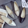 thumbnail image 3 of Women Flat Shoes Snakeskin Leather Pointed Toe Flats Sparkly Comfort Dress Ballet Flat Lightweight Slip on Loafers, 3 of 6