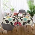 thumbnail image 5 of Yayeee Tablecloths for Rectangular Tables 54 x 54 inch Party Table Cover, Beige Red Floral, 5 of 6